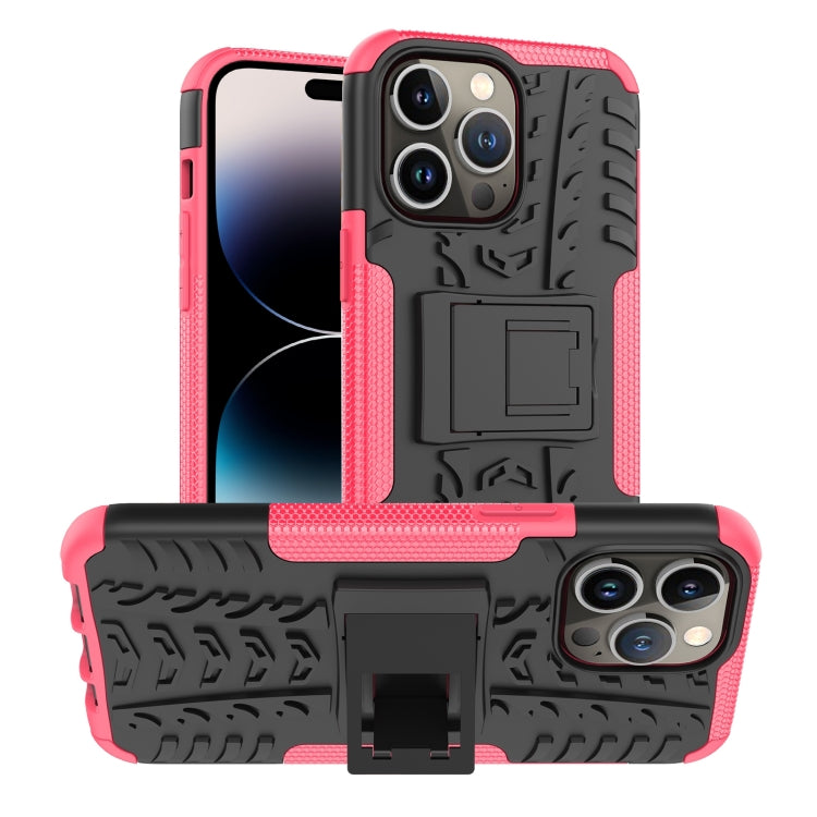 Gomma Texture TPU + Custodia per telefono PC con supporto, For iPhone 14, For iPhone 14 Plus, For iPhone 14 Pro