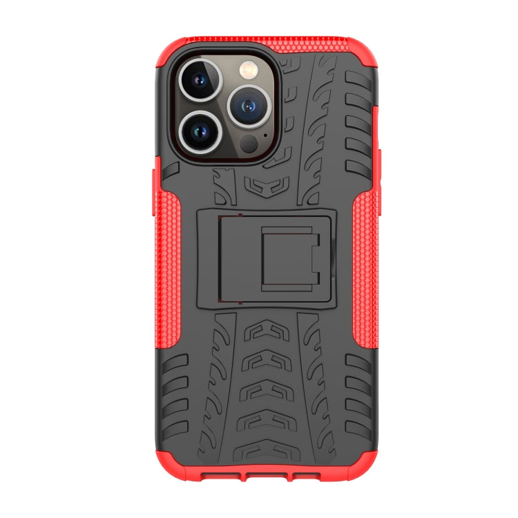 Gomma Texture TPU + Custodia per telefono PC con supporto, For iPhone 14 Pro Max