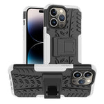 Gomma Texture TPU + Custodia per telefono PC con supporto, For iPhone 14 Pro Max