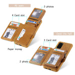 Custodia portafoglio con cerniera per Samsung Galaxy S20+