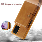 Custodia portafoglio con cerniera per Samsung Galaxy S20+