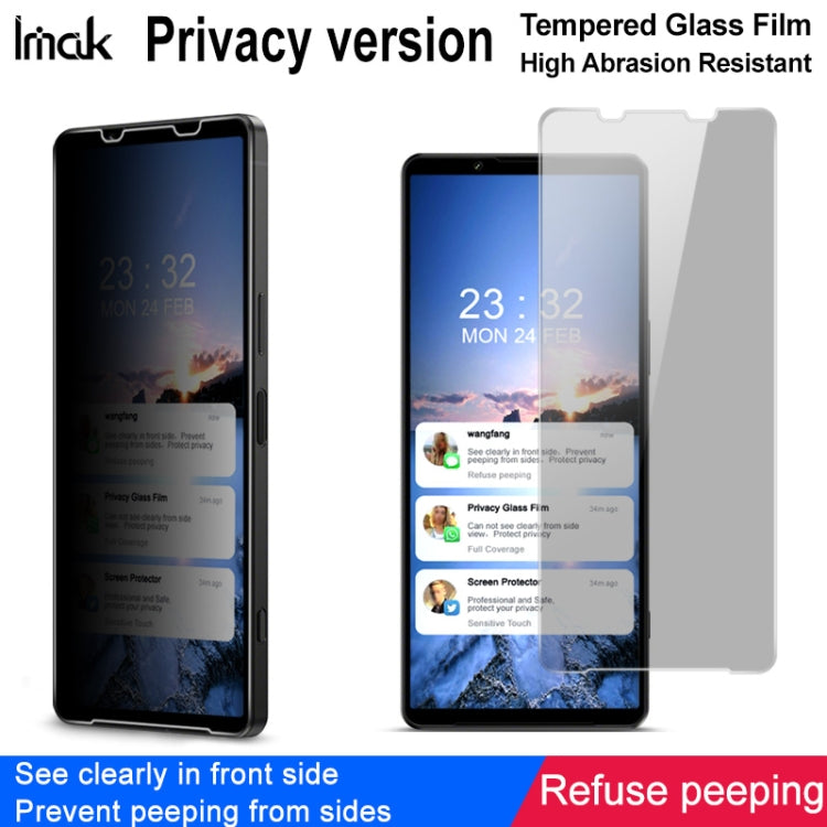 Pellicola protettiva in vetro temperato anti-spia imak HD, For Sony Xperia 1 IV / 1 III, For Sony Xperia 10 IV / 10 III