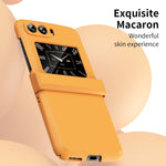 Skin Feel Macaron Custodia per telefono con cerniera in tre pezzi, For Motorola Moto Razr 2022