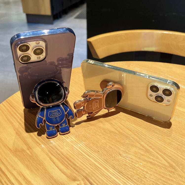 Custodia per cellulare in TPU con supporto per astronauta placcato, For iPhone 14, For iPhone 14 Plus, For iPhone 14 Pro