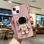 Custodia per cellulare in TPU con supporto per astronauta placcato, For iPhone 14, For iPhone 14 Plus, For iPhone 14 Pro
