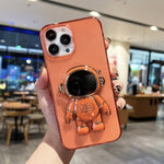 Custodia per cellulare in TPU con supporto per astronauta placcato, For iPhone 14 Pro Max, For iPhone 13, For iPhone 13 Pro
