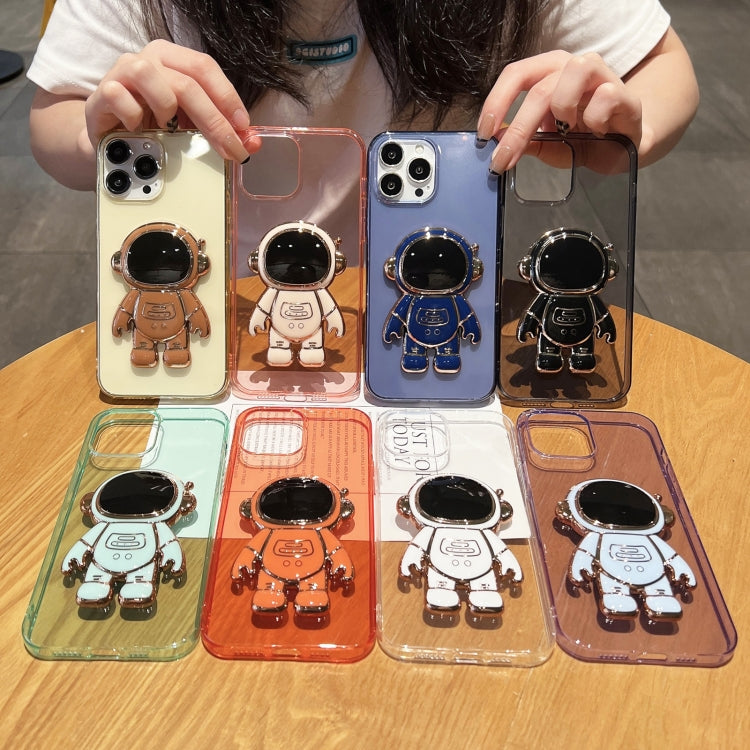 Custodia per cellulare in TPU con supporto per astronauta placcato, For iPhone 14 Pro Max, For iPhone 13, For iPhone 13 Pro