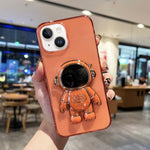 Custodia per cellulare in TPU con supporto per astronauta placcato, For iPhone 14 Pro Max, For iPhone 13, For iPhone 13 Pro