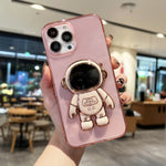 Custodia per cellulare in TPU con supporto per astronauta placcato, For iPhone 13 Pro Max, For iPhone 12, For iPhone 12 Pro