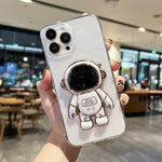 Custodia per cellulare in TPU con supporto per astronauta placcato, For iPhone 13 Pro Max, For iPhone 12, For iPhone 12 Pro