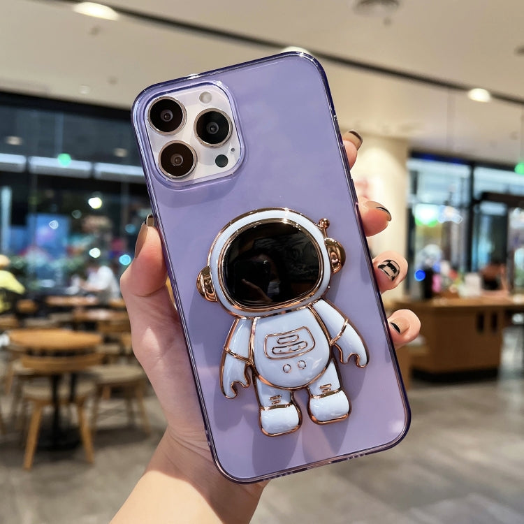 Custodia per cellulare in TPU con supporto per astronauta placcato, For iPhone 13 Pro Max, For iPhone 12, For iPhone 12 Pro