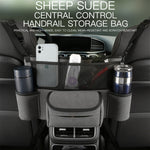 Borsa da appendere per console centrale per auto da 2 pezzi Borsa portaoggetti in pelle di montone