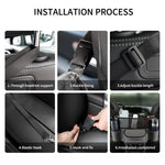 Borsa da appendere per console centrale per auto da 2 pezzi Borsa portaoggetti in pelle di montone