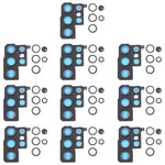Copriobiettivo per fotocamera da 10 pezzi, For Samsung Galaxy M13, For Samsung Galaxy A13, For Samsung Galaxy A73 5G, For Samsung Galaxy A53 5G, For Samsung Galaxy A33 5G, For Samsung Galaxy M23 5G, For Samsung Galaxy A23, For Samsung Galaxy S22 Ultra ...