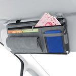 Borsa portaoggetti in pelle di montone con visiera parasole per auto da 2 pezzi