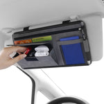 Borsa portaoggetti in pelle di montone con visiera parasole per auto da 2 pezzi