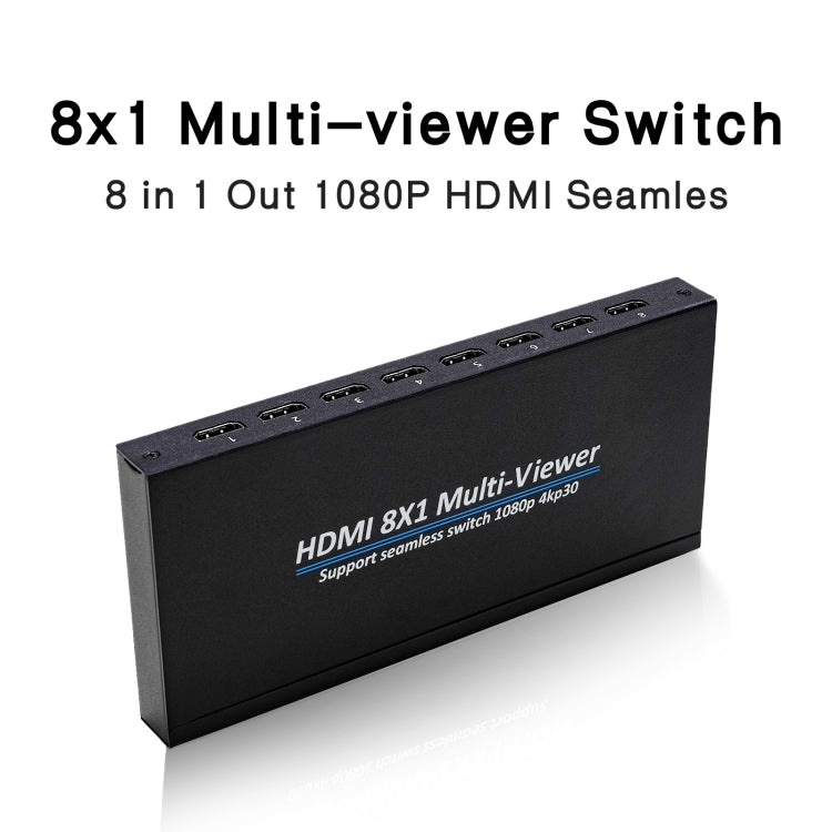 Il multi-viewer HDMI 8x1 NK-818 supporta lo switch seamless 1080P, presa americana, 8 x 1, US Plug