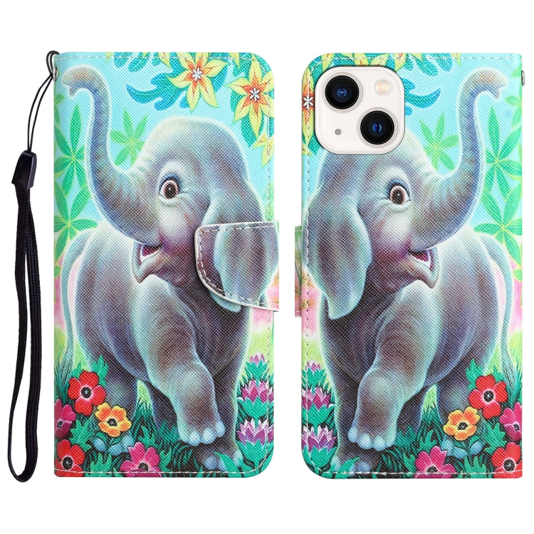 Custodia per telefono in pelle con disegno colorato, For iPhone 14 Plus