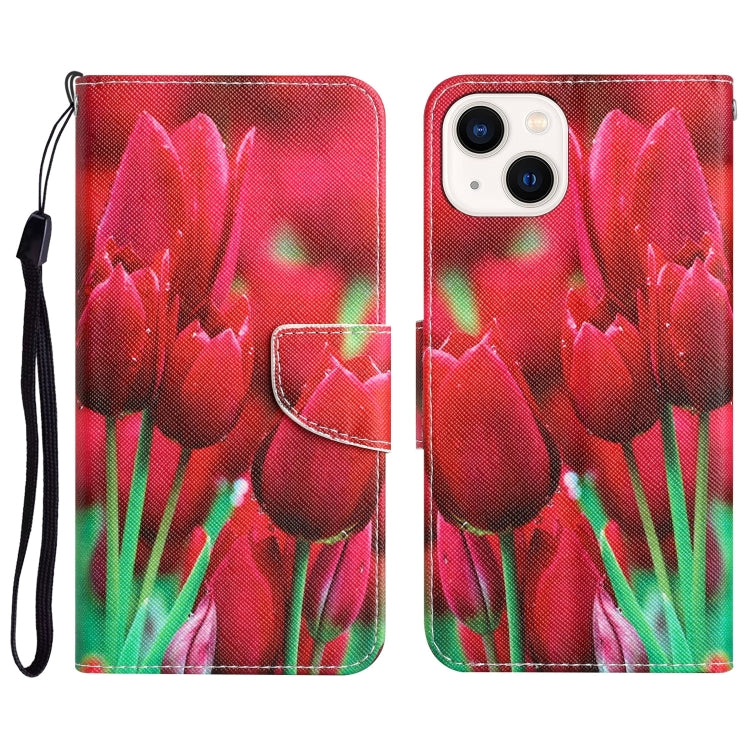 Custodia per telefono in pelle con disegno colorato, For iPhone 13