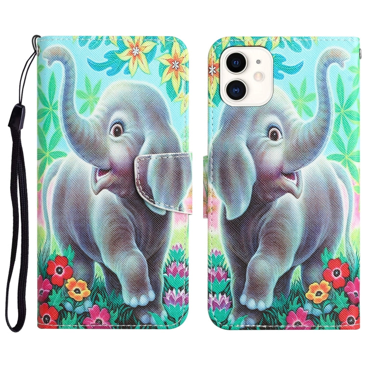Custodia per telefono in pelle con disegno colorato, For iPhone 12 mini