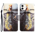Custodia per telefono in pelle con disegno colorato, For iPhone 12 mini