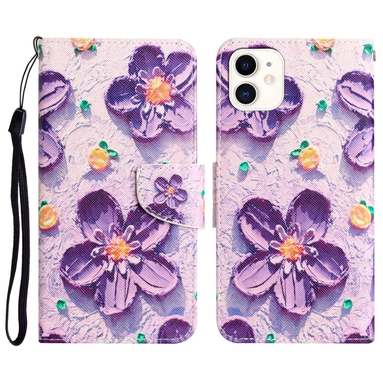 Custodia per telefono in pelle con disegno colorato, For iPhone 12 mini