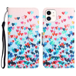 Custodia per telefono in pelle con disegno colorato, For iPhone 11