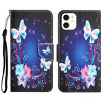 Custodia per telefono in pelle con disegno colorato, For iPhone 11