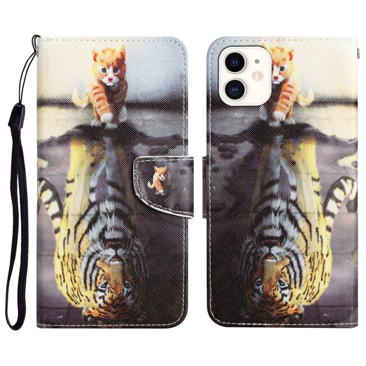Custodia per telefono in pelle con disegno colorato, For iPhone 11