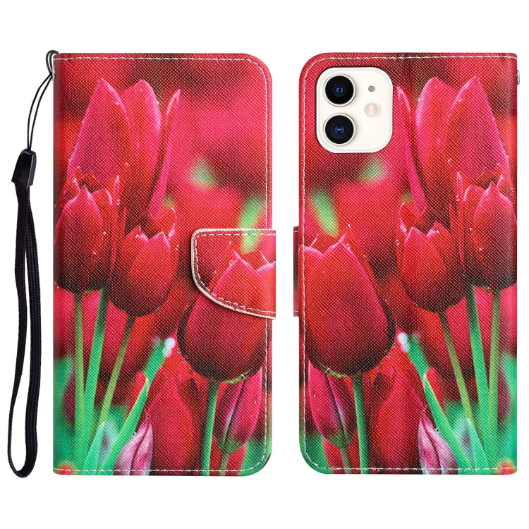 Custodia per telefono in pelle con disegno colorato, For iPhone 11