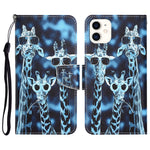 Custodia per telefono in pelle con disegno colorato, For iPhone 11