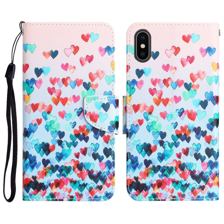 Custodia per telefono in pelle con disegno colorato, For iPhone XS Max