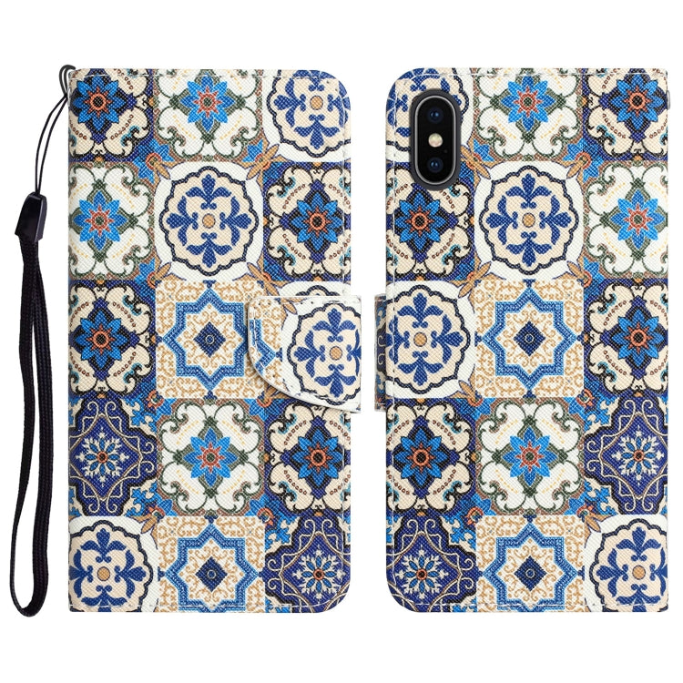 Custodia per telefono in pelle con disegno colorato, For iPhone XS Max