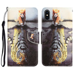 Custodia per telefono in pelle con disegno colorato, For iPhone XS Max