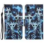 Custodia per telefono in pelle con disegno colorato, For iPhone XS Max