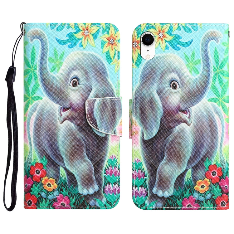 Custodia per telefono in pelle con disegno colorato, For iPhone XR