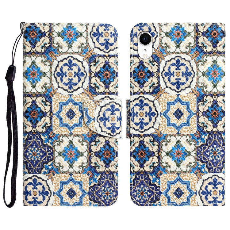Custodia per telefono in pelle con disegno colorato, For iPhone XR
