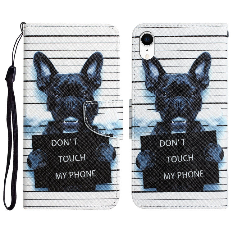 Custodia per telefono in pelle con disegno colorato, For iPhone XR
