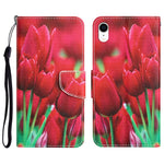 Custodia per telefono in pelle con disegno colorato, For iPhone XR