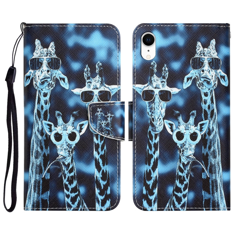 Custodia per telefono in pelle con disegno colorato, For iPhone XR