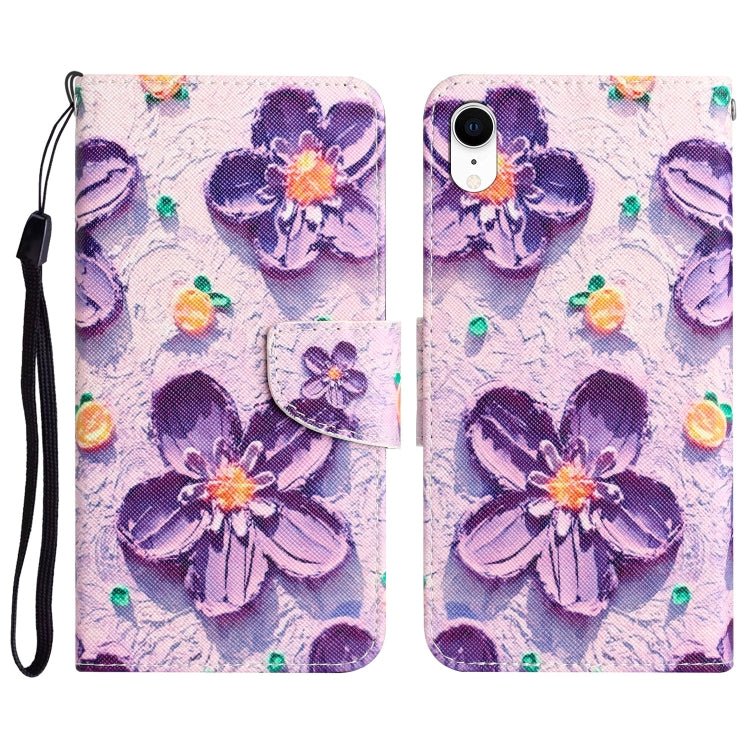 Custodia per telefono in pelle con disegno colorato, For iPhone XR