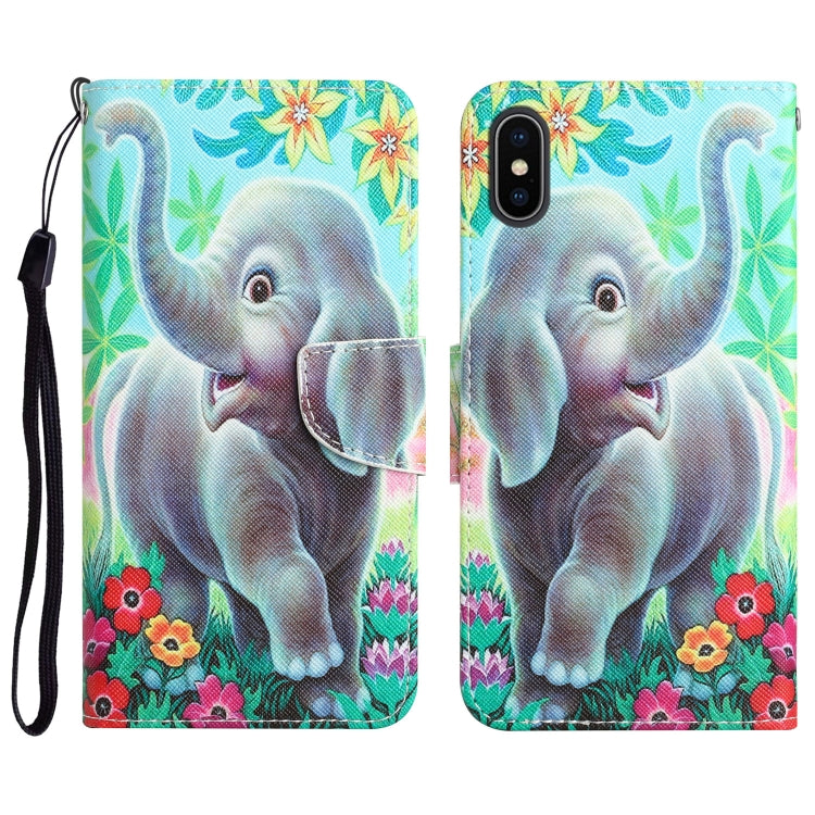 Custodia per telefono in pelle con disegno colorato, For iPhone X