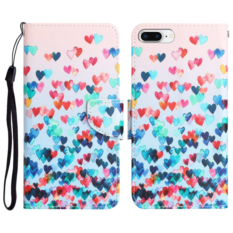 Custodia per telefono in pelle con disegno colorato, For iPhone 7 Plus / 8 Plus