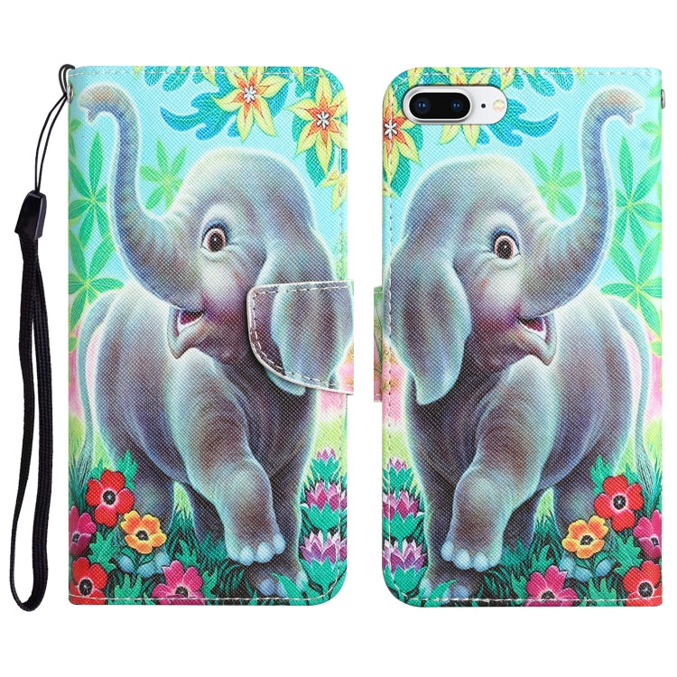 Custodia per telefono in pelle con disegno colorato, For iPhone 7 Plus / 8 Plus