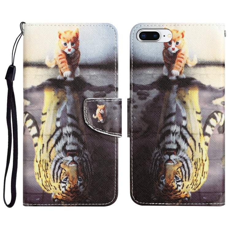 Custodia per telefono in pelle con disegno colorato, For iPhone 7 Plus / 8 Plus