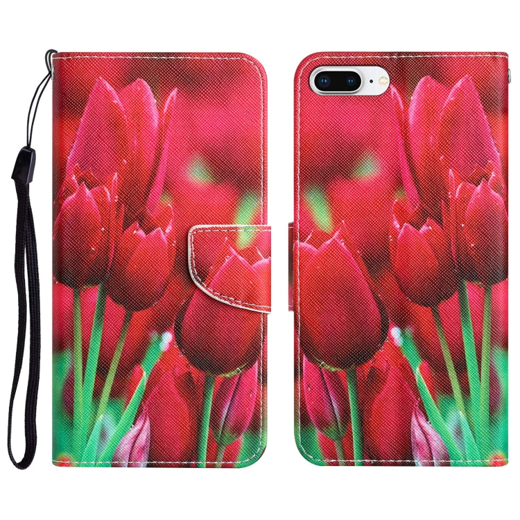 Custodia per telefono in pelle con disegno colorato, For iPhone 7 Plus / 8 Plus