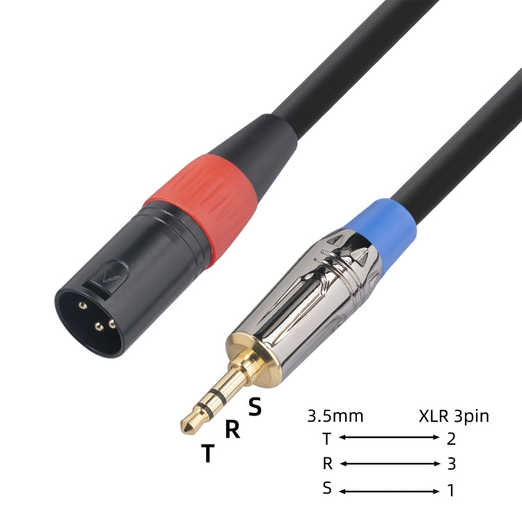 TC194BUXK108-03 3.5mm TRS Male to XLR 3 Pin Male Microphone Audio Cable, Length: 30cm, 3.5mm M to XLR M