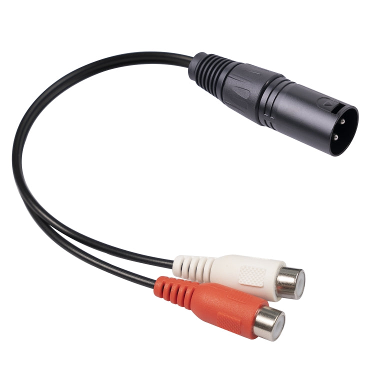 3713 Audio Cable XLR 3-pin Male to 2 x RCA Female, Length: 20 cm, XLR M to 2 x RCA F