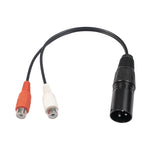 Cavo audio XLR maschio a 2 RCA femmina 20 cm