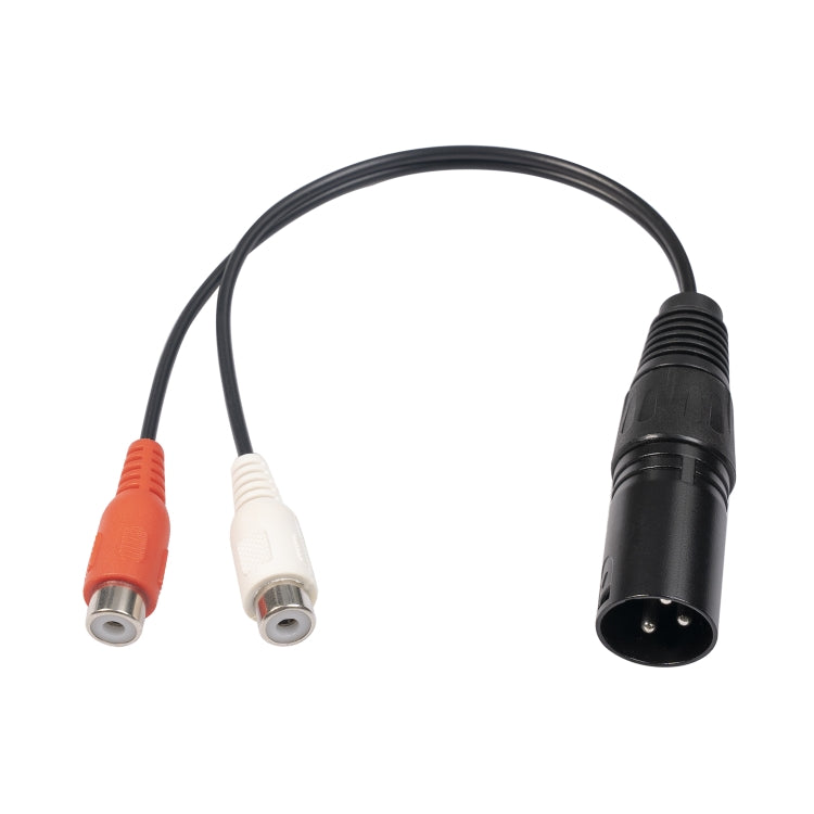 3713 Audio Cable XLR 3-pin Male to 2 x RCA Female, Length: 20 cm, XLR M to 2 x RCA F